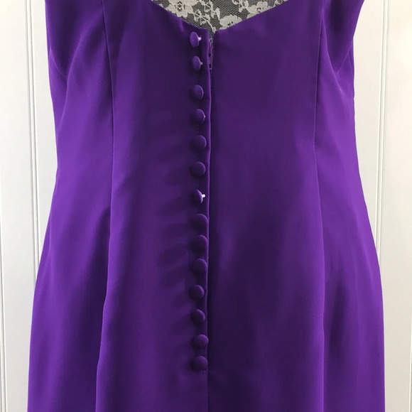 Alfredo Angelo Bridesmaid Purple Ruffle Dress Womens 12 Spaghetti Straps Prom - Picture 5 of 9